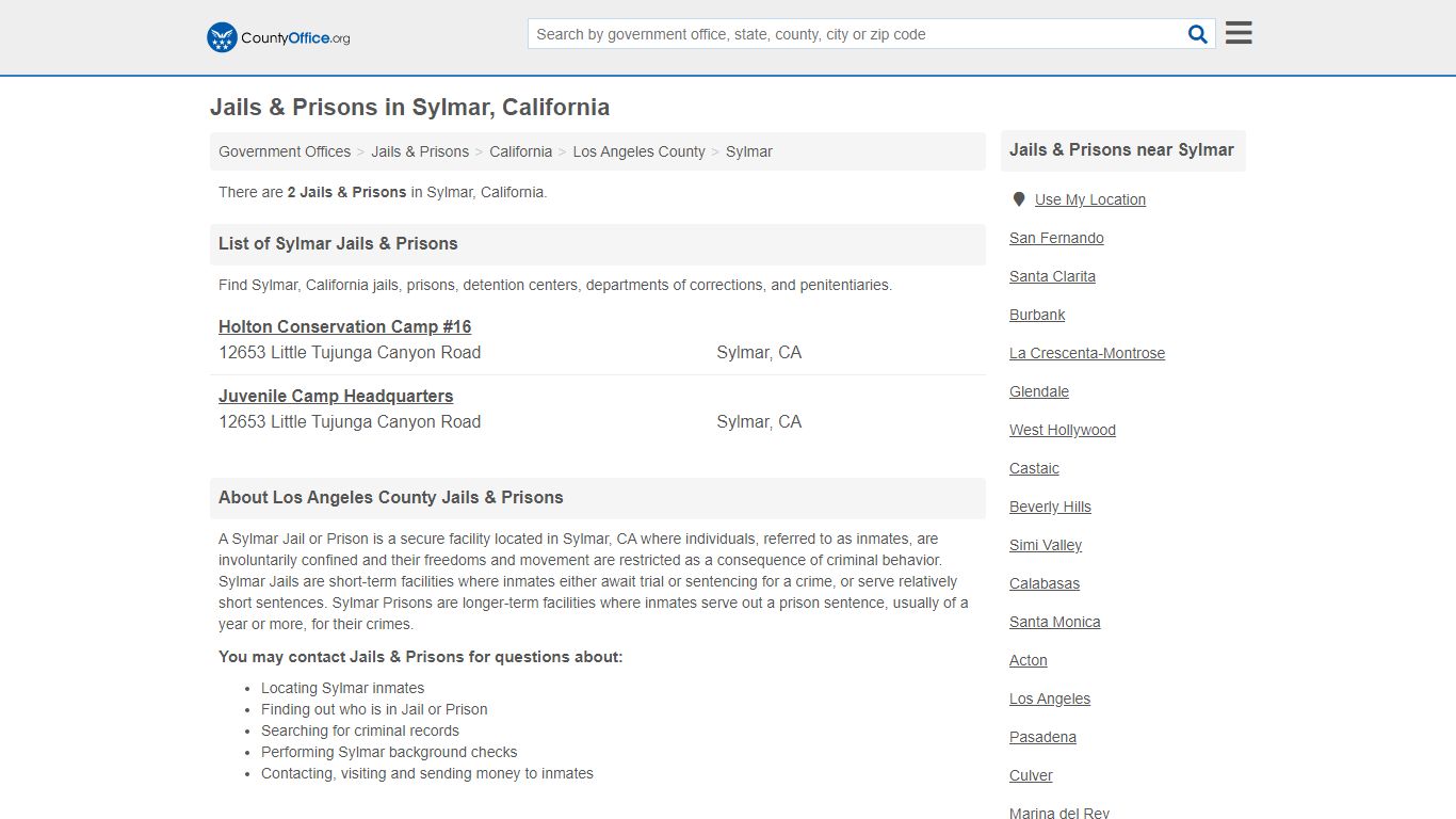 Jails & Prisons - Sylmar, CA (Inmate Rosters & Records)